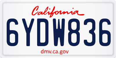 CA license plate 6YDW836