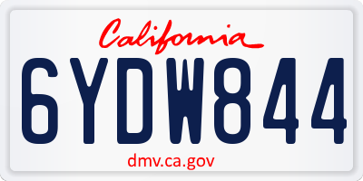 CA license plate 6YDW844