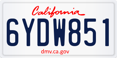 CA license plate 6YDW851