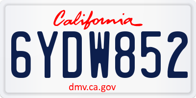 CA license plate 6YDW852