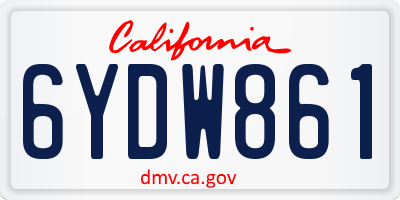 CA license plate 6YDW861