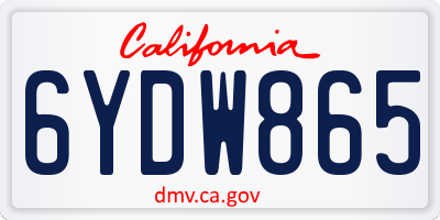 CA license plate 6YDW865