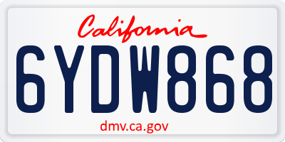 CA license plate 6YDW868