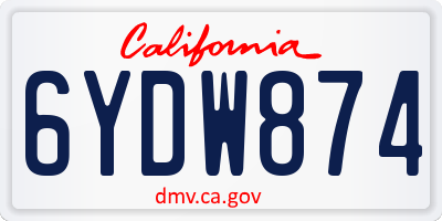 CA license plate 6YDW874