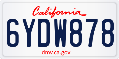 CA license plate 6YDW878