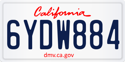 CA license plate 6YDW884