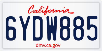 CA license plate 6YDW885