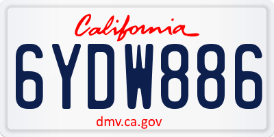 CA license plate 6YDW886