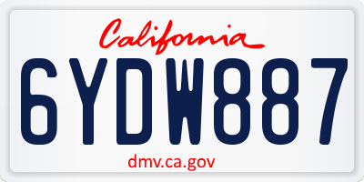 CA license plate 6YDW887