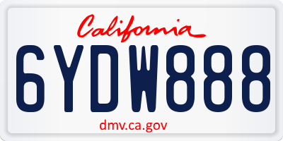 CA license plate 6YDW888