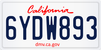 CA license plate 6YDW893