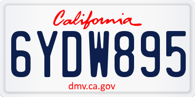 CA license plate 6YDW895