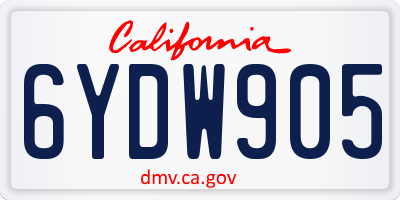 CA license plate 6YDW905