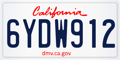 CA license plate 6YDW912