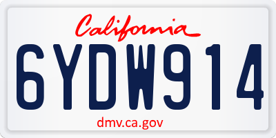 CA license plate 6YDW914