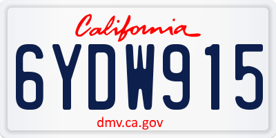 CA license plate 6YDW915