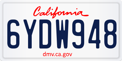 CA license plate 6YDW948