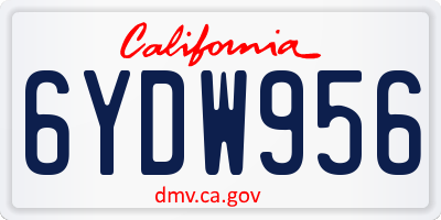 CA license plate 6YDW956