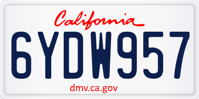 CA license plate 6YDW957