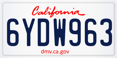 CA license plate 6YDW963