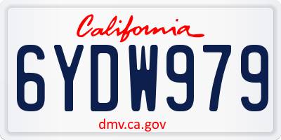 CA license plate 6YDW979