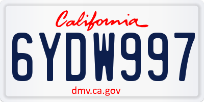 CA license plate 6YDW997