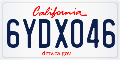 CA license plate 6YDX046