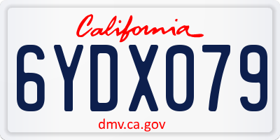 CA license plate 6YDX079