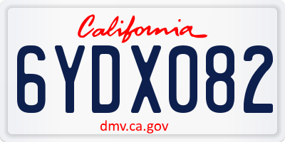CA license plate 6YDX082