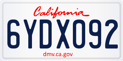 CA license plate 6YDX092