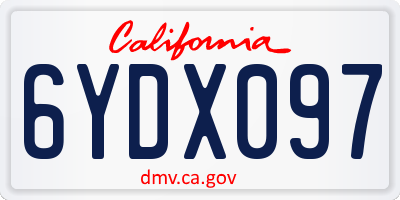 CA license plate 6YDX097