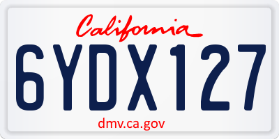 CA license plate 6YDX127