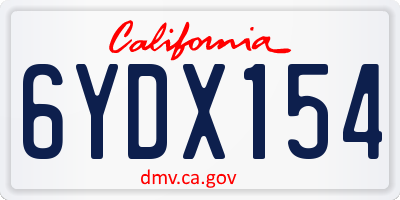 CA license plate 6YDX154