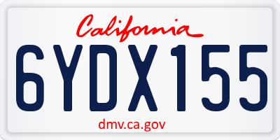 CA license plate 6YDX155