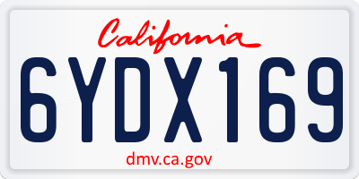 CA license plate 6YDX169