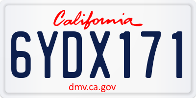 CA license plate 6YDX171