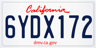 CA license plate 6YDX172