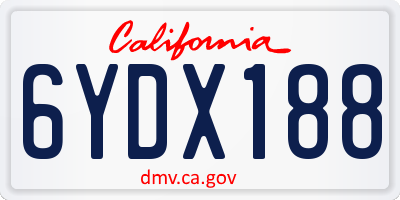 CA license plate 6YDX188