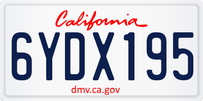 CA license plate 6YDX195