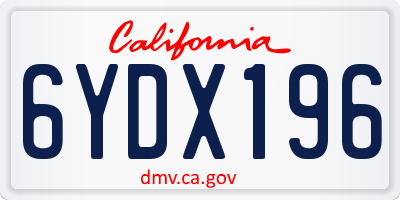 CA license plate 6YDX196