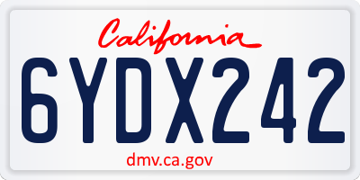 CA license plate 6YDX242
