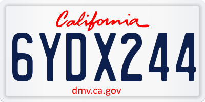 CA license plate 6YDX244