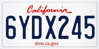 CA license plate 6YDX245