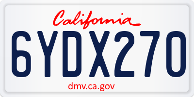 CA license plate 6YDX270