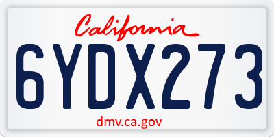 CA license plate 6YDX273