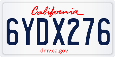 CA license plate 6YDX276