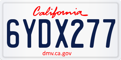 CA license plate 6YDX277