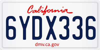 CA license plate 6YDX336