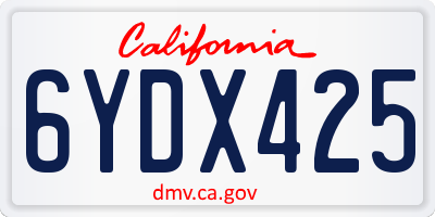 CA license plate 6YDX425