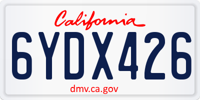 CA license plate 6YDX426